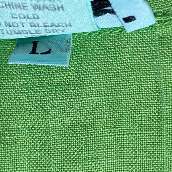 Habitat Button-Front Green Linen tunic Jacket top L USA Lightweight 3/4 Sleeve - Picture 5 of 8